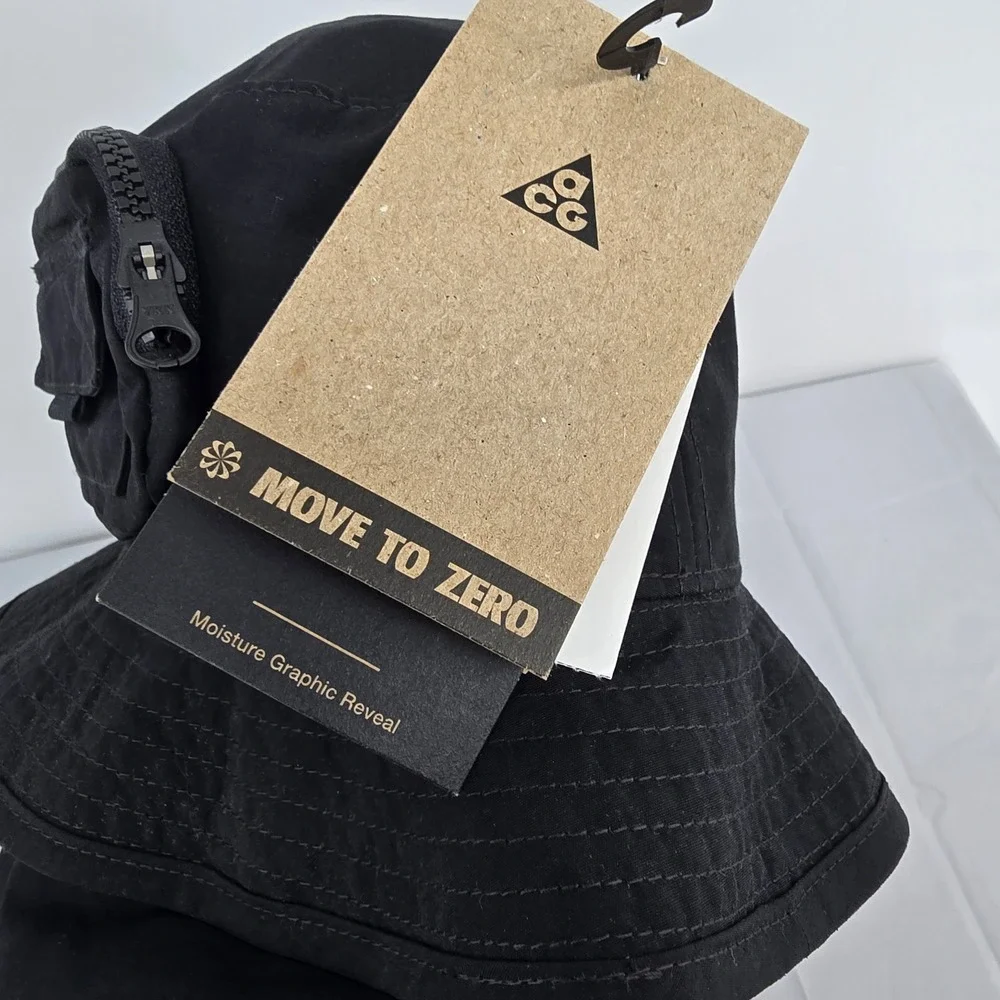 Nike ACG Kids Apex Bucket Hat Black Detachable Neck Flap HJ7023-010 One Size